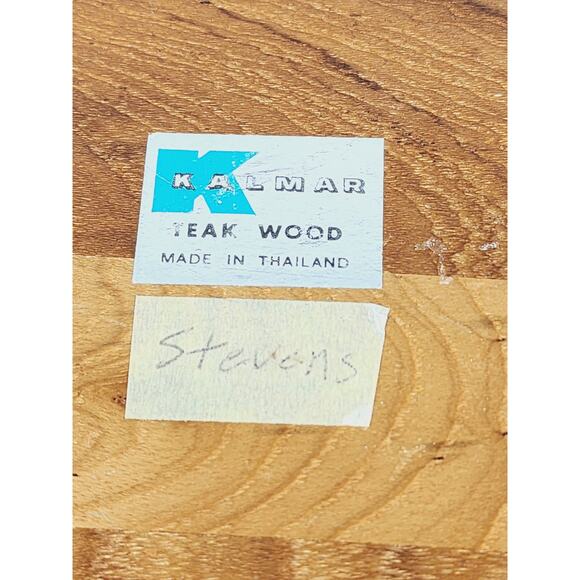 Kalmar Teak Wood Dip & Chip Platter Serving Tray Center Piece 12" Thailand Vtg - Picture 13 of 14